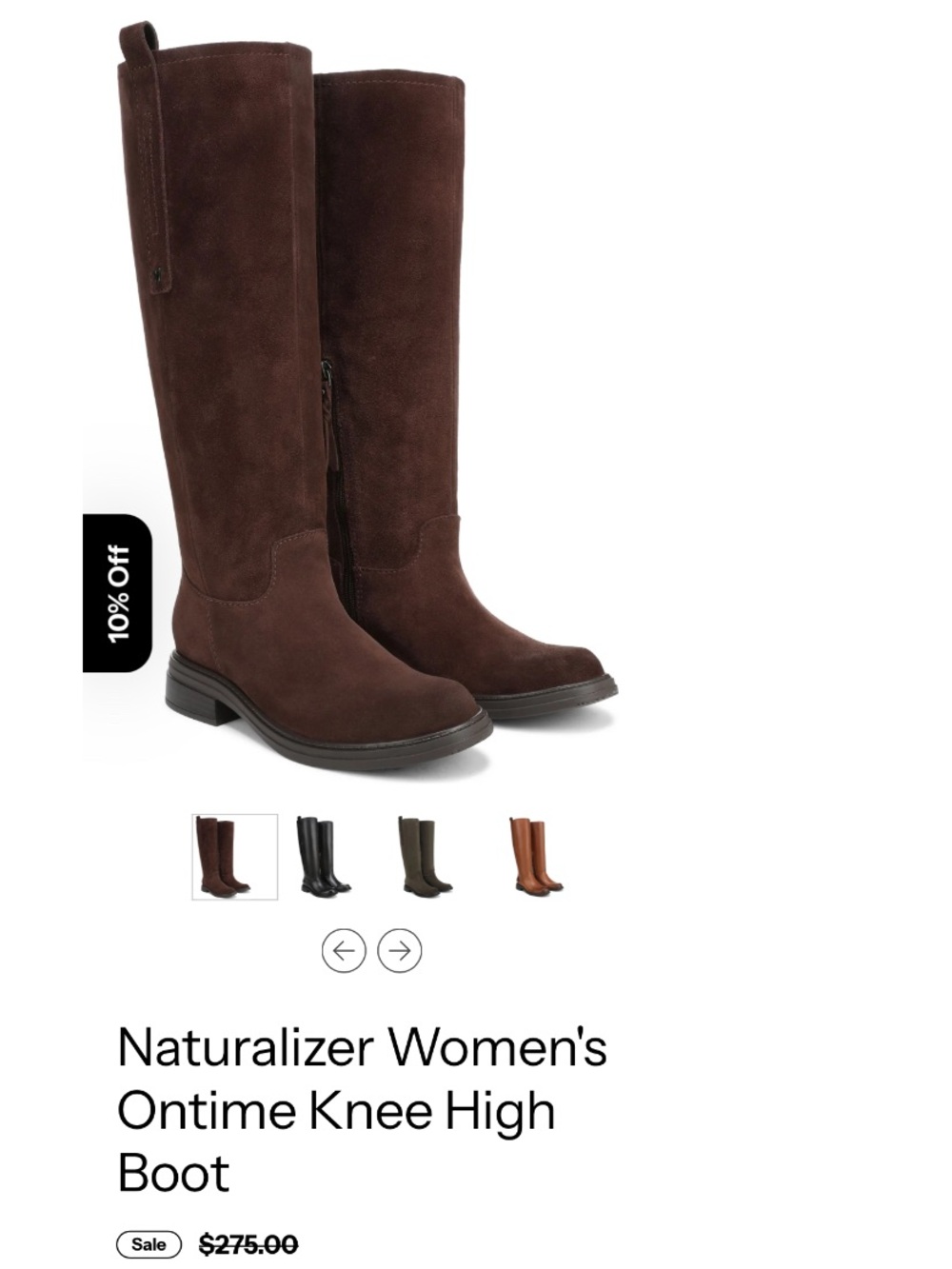 Naturalizer Over-the-Knee Suede Boots in Dark Brown